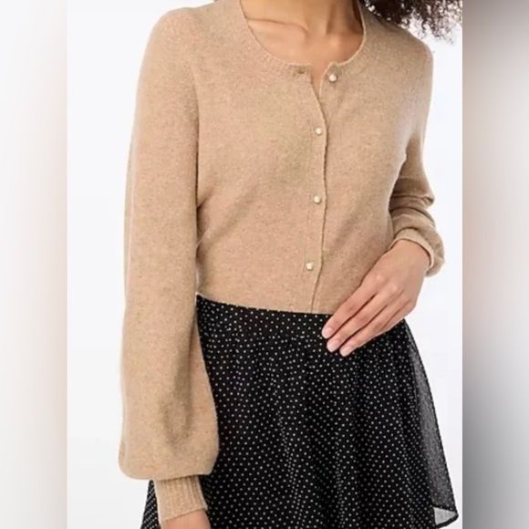 J Crew Extra Soft Puff Sleeve Cardigan - Picture 1 of 12